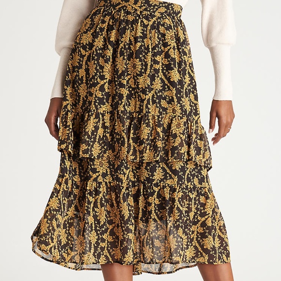 Ann Taylor Tiered Floral Skirt - Picture 1 of 6